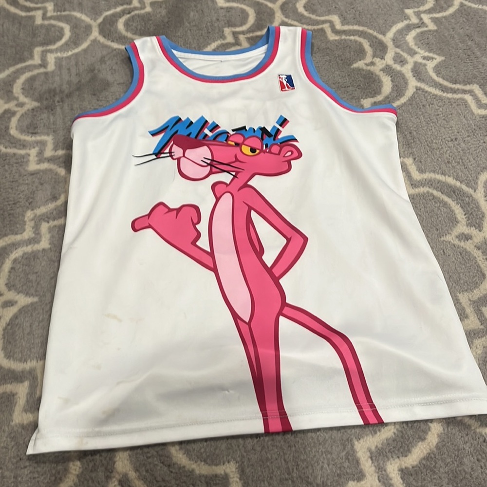White and Pink Athletic Jerseys with Number Graphics - Picture 3 of 3